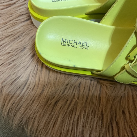 Michael Michael Kors Bo Slide Sandals Lime Size 6 - Picture 11 of 13